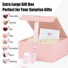 Gift Box 9.5'x7.1'x4.3' Gift Boxes With Magnetic Lid Card And Shredded Paper Fill Gifts Box For Christmas Valentine's Day Mother's Day Weddings Bridal Showers Graduations Birthdays New Year Bridesmaids Gifts All Occasion - View 8