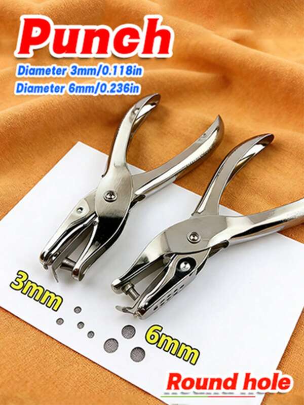 1 pieza Perforadora de agujeros redondos de 3 mm/6 mm, perforadora manual portátil mini adecuada para papel y tarjetas, herramienta de perforación manual para encuadernación de hojas sueltas, esencial para estudiantes que regresan a la escuela