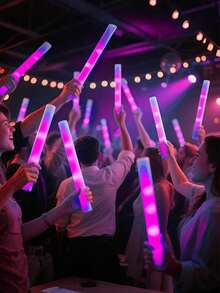 20/10/5/1pc LED Glow Sticks For Party, Wedding, Birthday, Christmas And Halloween, Battery Powered, Perfect For Creating A Vibrant Party Atmosphere, Celebration Essential | Glowing Accessories | Practical Lighting - Rose Pink - View 4