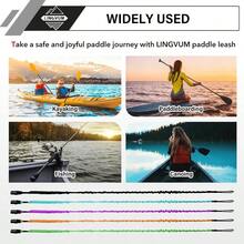 Kayak Paddle Leash Stretchable Coiled Rod Leash Kayak, Paddleboard Paddle And Fishing Rod, 49 - 75 - 49-75" (1 Pack) + Black - View 5