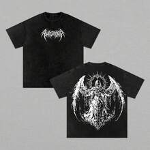 Trendingvalentine Shirts Y2K Gothic Angel Washed Hoodie & Tshirt – Dark Aesthetic Streetwear, 2k Clothing,Clothing Oversized Tops, Gym,Clothing,Clothes Gothic Y2k, Vintage - 黑色 - 查看 12