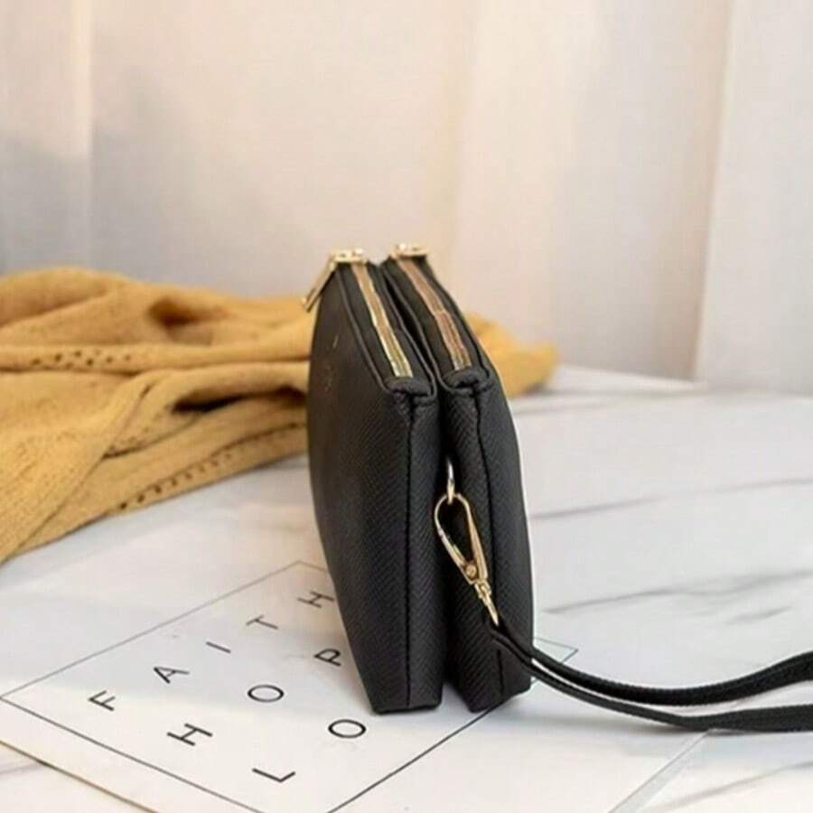 男女通用腰包，斜挎包，旅行步行跑步徒步骑行腰包 - 黑色 - 查看 1