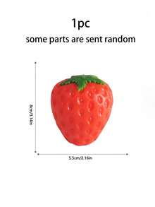 1个超大草莓挤压玩具，逼真减压球，创意解压工具 - 彩色 - 查看 7