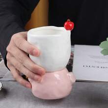 1个260毫升/8盎司陶瓷咖啡杯，可爱卡通小猪造型叠叠乐马克杯，适用于咖啡、果汁、牛奶等日常饮用。 - 彩色 - 查看 5