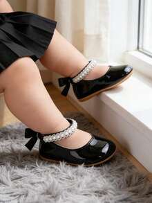 Infant Girls' Princess Shoes, Soft Bottom Anti-Slip Toddler Shoes Suitable For Wedding, Party, Christmas, Birthday - Black - View 7