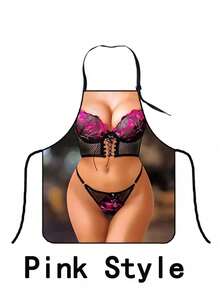 1pc Multicolor Polyester Sexy Lady Lace Apron, Suitable For Home, Kitchen, Party, Holiday Gift - Multicolor - View 12