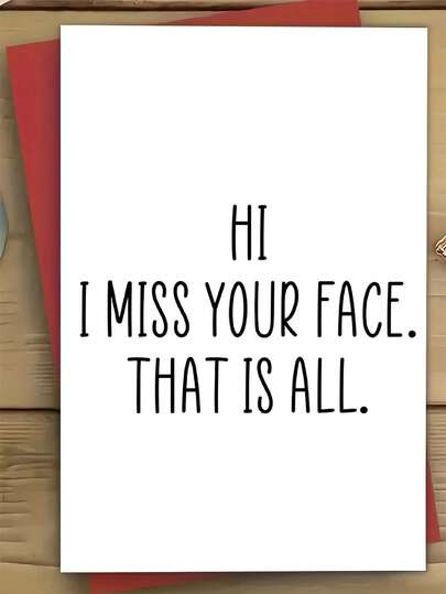 1 Humorous "I Miss Your Face" Greeting Card With Envelope, 7x7, 1-Inch Multi-Purpose Card For Birthdays, Friendship Day, Or Just Because, Suitable For Friends, Spouses, Family - Fun Message For Any Recipient, Birthday Card | Playful Design | Quality