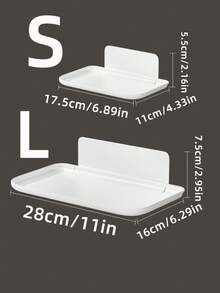 Practical Foldable Wall-Mounted Shelf For Bathroom Toilet Side Storage Of Mobile Phones, Tissues, Incense, Kitchen Spice Storage, Bedside Folding Storage, Dormitory Small Items Like Mobile Phones, Glasses, Lipstick Cosmetics Storage Rack, No-Drilling Towel And Bath Towel Storage Rack, Also Suitable For Set-Top Box Storage, WiFi Wireless Router Organization Rack, Household Multi-Functional Storage Rack. - White - View 7