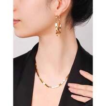 Preserved Color Plating High-End Look Metallic Sequin Tassel Earrings Women's Lightweight Luxury Niche Design Fashion All-Match Ear Accessory New - White K - View 6