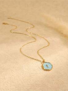 Mother's Day And Valentine's Day Gift Recommendation: Women's Petite Cross Necklace Delicate 14K Gold Silver Plated Cross Pendant Necklace Cute Small Cross Choker Minimalist Religious Jewelry Lovely Gift Christian Gift Suitable For Women And Teens Wearable Year-Round Also Suitable For Christmas - Hình chữ thập trên nền xanh dương với những giọt dầu chảy. - Xem 5