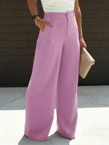 Women's Solid Color Slim Fit Formal Suit Set, One Solid Color, Suitable For All Seasons, Suitable For Parties, Dances, Parties, Birthday Parties, Cocktail Parties, Beer Festivals, Vacations, Fashion Shows - Màu Hồng baby - Xem 4
