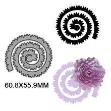 Molde de corte de metal en espiral con flores 3D, adecuado para hacer tarjetas, álbumes de fotos hechos a mano, estampado en relieve, corte y plantillas de sellos, aplicable para manualidades de papel y artesanías - plata - Ver 12