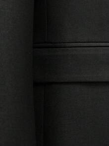 Men's Business Casual Blazer, Black Single-Breasted Notch Lapel - Black - View 7