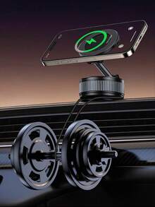 Universal 3-Axis Magnetic Vacuum Phone Mount – 360° Rotating, Strong Magnetic & Vacuum Suction, Foldable Design, Durable Alloy Arm, Space-Saving, Anti-Slip Shockproof, Fits All Smartphones And GPS Devices - G66 Magnetic Holder - View 5