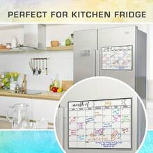 1 Magnetic Erasable Refrigerator Calendar With Magnetic Board - Magnetic Whiteboard Surface, Magnetic Organizer With Weekly And Monthly Plan Layout, Suitable For Refrigerators, Kitchens, And Offices - Magnetic Calendar Planner For Homes, Businesses, And Households - Compatible With Magnetic Notes, Photos, And Lists - Easy To Wipe Surface - Suitable For Scheduling, To-Do Lists, Dining Plans, Gift Creativity - Black and White - View 3