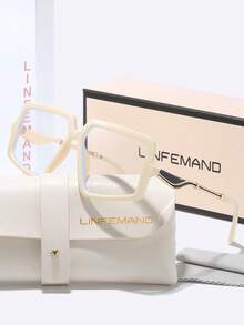LINFEMAND渐变透明眼镜，方形镜框修饰脸型，金属镜腿提升品质，百搭时尚，适合办公和通勤佩戴。 - 無色 - 查看 10