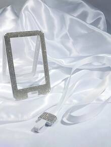 1pc Rhinestone Studded ID Card Holder With Lanyard, Fashionable & Personalized Card Holder For Student/Office ID, Campus Card, Meal Card, Access Card, Bus Card, Protective Case With Anti-Lost Strap - Clear - View 10