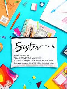 Sister Gift - Best Friend Cosmetic Bag Small Natural Makeup Bag For Big Sister Cosmetic Bag Small Holy Gifts Girls Sisters, Sister - Multicolor - View 10