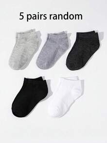 40 đôi tất thuyền trẻ em màu trơn, tông màu trung tính, phù hợp cho bé trai và bé gái mặc hàng ngày, thích hợp cho mùa xuân, hè, thu và đông, phù hợp cho trường học, kiểu dáng ngẫu nhiên. - Nhiều màu - Xem 16