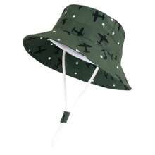 飞机图案男童遮阳帽女童渔夫帽儿童夏季遮阳帽 - 飛機五角星盆帽 - 查看 24