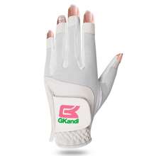 FINGER TEN 1pc Women's Golf Half-Finger Glove (Left Hand), Breathable All-Weather Comfortable Glove, Boost Swing Confidence, Perfect Gift For Female Golfers - White - View 2