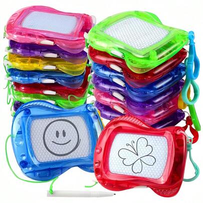 6/12PCS Mini Magnetic Drawing Boards, Backpack & Keychain Notepad, Erasable Doodle Sketch Writing Pad, Perfect For Birthday, Party, Valentine's Day Gifts [Random Color & Style] [Some Accessories Color Random]