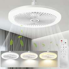10in LED Fan Light With 5 Blades, 360° Flexible Rotation, Remote Control, Aromatherapy Function, Crystal Shade, Adjustable Color Temperature, Brightness, Wind Speed, Timer, Suitable For Bedroom, Living Room, Office, Shop - 10in - View 2