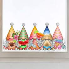 Hello Summer Wall Sticker Suitable For Wall, Glass, Window Stickers With Dwarf, Summer Fruit Drinks Decals - PVC Self-Adhesive For Refrigerator, Doors, Walls - A - View 6