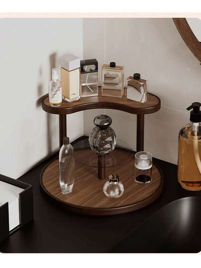 1 Peça Organizador de Maquiagem de Duas Camadas, Suporte de Armazenamento de Penteadeira para Batom, Perfume, Cosméticos, Também Pode Ser Usado para Armazenar Xícaras de Chá, Xícaras de Café e Outros Itens Domésticos, Decoração de Quarto