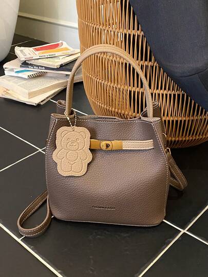 New Fashionable Minimalist Versatile Casual Bucket Bag, Handheld & Shoulder Crossbody