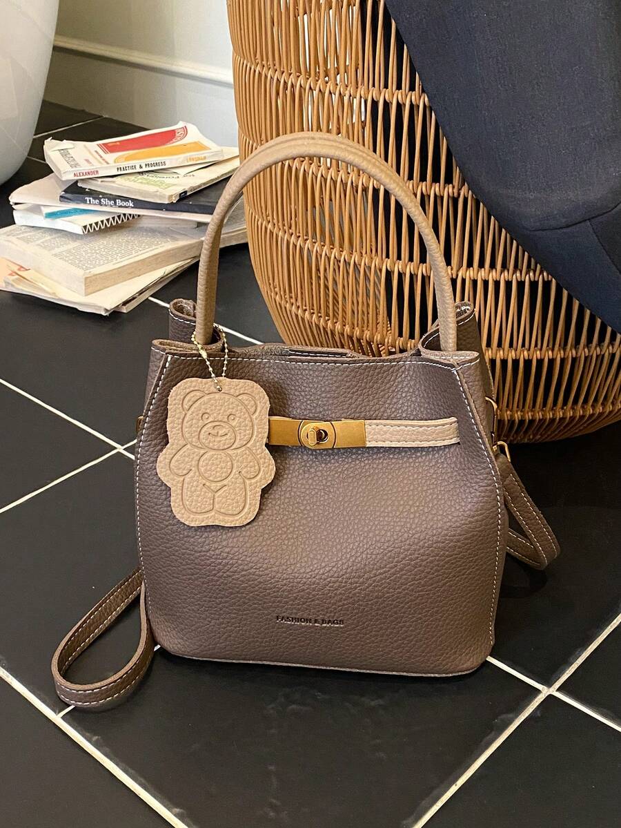 New Fashionable Minimalist Versatile Casual Bucket Bag, Handheld & Shoulder Crossbody