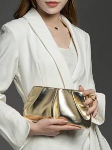 Dancing Engine Purses And Handbag Luxury Designer Shoulder Bags Pu Leather Evening Clutch Bag Purse Women's Bag - Gold - View 4