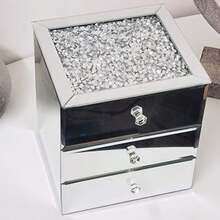Biznest Crushed Crystal Drawer Jewellery Box - 3 Organizer Container Case Chest Trinket Box - 1PC - View 1