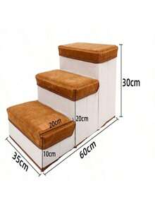 寵物爬梯折疊收納狗樓梯爬高防滑大容量寵物樓梯加厚底板小狗梯子帶可折疊架子的寵物樓梯 - 橘色 - 查看 7
