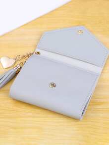 Customized Heart-Shaped Tassel Wallet, Personalized Text Women's Card Holder, Bridesmaid Gift, Newlywed Gift, Perfect Gift For Girlfriend - Multicolor - View 6