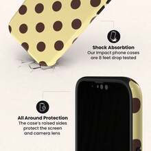 GIIPPA Ốp điện thoại 2 trong 1 màu vàng và nâu chấm bi mờ, tương thích với iPhone 17/16/15/14/13/12/11 Pro Max/Pro Plus/12 Mini/13 Mini, cũng phù hợp với Galaxy S26 S25 S24 S23 S22 S21 Plus Ultra - Nhiều màu - Xem 4