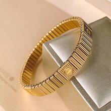 1pc Women's Fashion Minimalist Luxury Stainless Steel Metal Bracelet, Suitable For Daily Wear - Multicolor - View 2