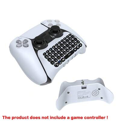 iplay Controlador inalámbrico con teclado para P5/P5 Pro, Gamepad Bluetooth 3.0 mini portátil con panel de chat, altavoz incorporado y conector de audio de 3.5 mm para chat de voz y juego en vivo de P5/P5 Pro - 500mAh (Blanco)
