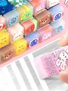 8pcs/Set Jelly Shaped Erasers, Easy To Use, Suitable For Office, Party And School Stationery Occasions; Erasers, Office Supplies, Pencils, Back To School, Ramadan, Product Image For Reference Only (Random Style) - Eraser - View 11