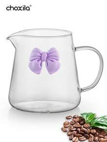 choxila 1 bình pha cà phê nhỏ giọt hình nơ màu tím/hồng, bình pha cà phê không nắp bằng thủy tinh borosilicate cao cấp, thích hợp cho gia đình/văn phòng/quán cà phê. - Hồng - Xem 8