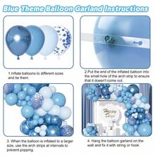 Kit Of 145 Blue  Macaron Balloons For Children's Parties - Easy DIY Assembly M1011-BLUE - A - 查看 5