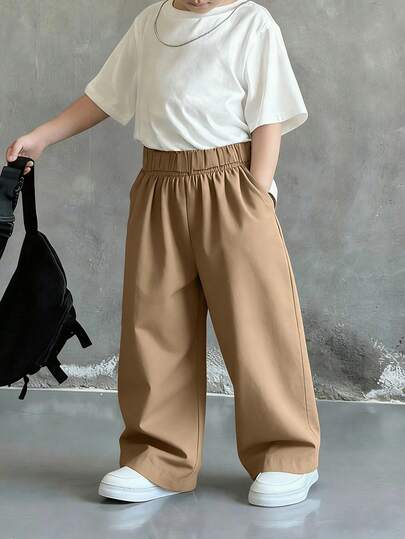 1pc Young BoyMinimalist Fashionable Versatile Casual High-Quality Outdoor Sports Straight Leg Pants