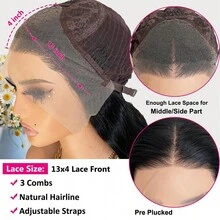 Dark Blue Long Silky Straight Wig 13x4 Synthetic Lace Front Wigs For Women Natural Hairline Cosplay Wigs Daily Wear - Multicolor - View 10