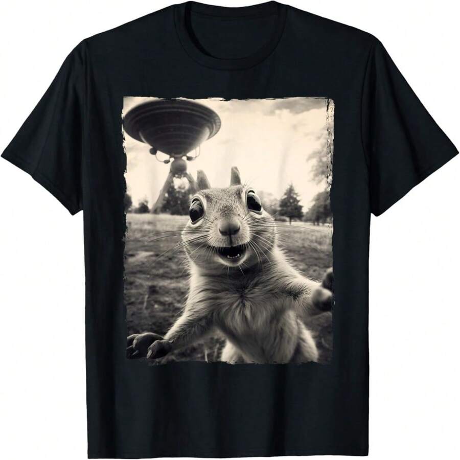 Squirrel Sie With S Squirrel Mom Funny Squirrel Lover T-Shirt - Black 1 - View 1