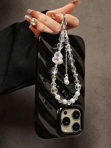 1pc Long Lanyard Strap, Metal Button Chain, Outdoor Travel Shoulder Strap, Durable Bag Charm - Multicolor - View 3