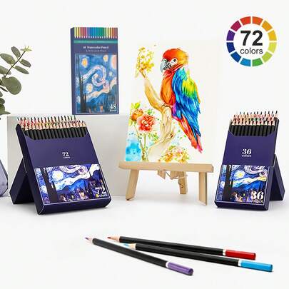 24/36/48/72/120 Juego Profesional de Lápices de Colores Acuarelables para Adultos y Adolescentes - Suministros de Arte Premium con Colores Vibrantes, para Uso Artístico Profesional