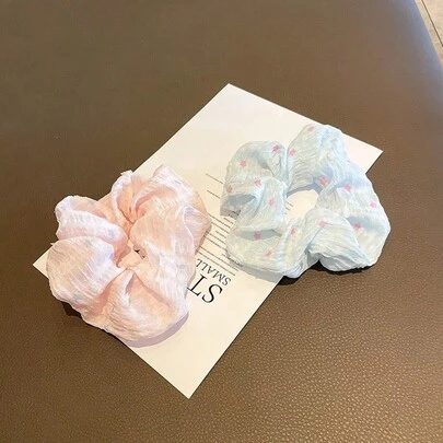 3pcs New Polka Dot Scrunchies, Minimalist Versatile Crimped Ponytail Hair Ties, Sweet Bun Hair Accessories For Women