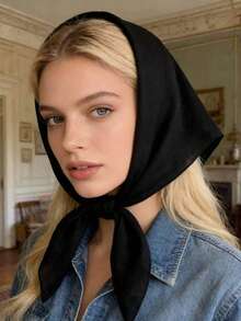 Linen Solid Color Casual Polyester Scarf, Natural Texture, Soft Wrap Feel, Versatile Headscarf, Breathable & Skin-Friendly, Daily Wear Hijab - Multicolor - View 17