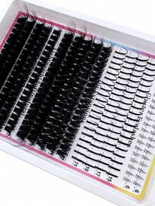 330pcs Cartoon Style False Eyelash Clusters, Single Cluster Faux Mink Lashes, Fairy + Lower Lashes + 80D + 100D Fluffy Wispy Lashes 0.07mm D Curl, 6-21mm Mixed Length, Cat Eye Thick Moisturizing False Lashes, Reusable, Individual Segment Lashes, Lightweight And Soft, Suitable For DIY Lash Extension At Home - D - View 6