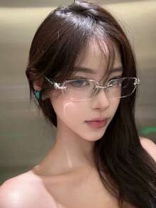 1pc Unisex Fashion High-End Elegant Rimless Diamond-Encrusted Glasses - Multicolor - View 11
